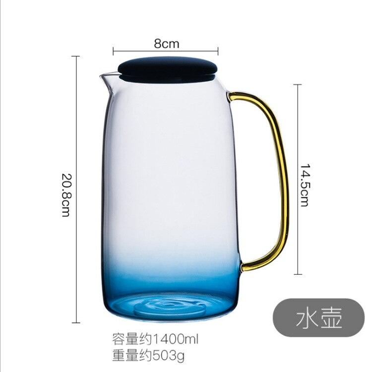 

Стеклянный чайник 1400 мл, китайский чайный сервиз кунг-фу, взрывозащищенный чайник, термостойкий бытовой кувшин для сока с холодной водой tea pot