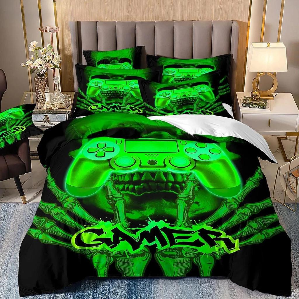 Gamer Bedding Sets for Boy Kid Gaming Duvet Cover Set Queen Video Games Comforter Cover,Playstation Designs Bed Set for Teen Men
