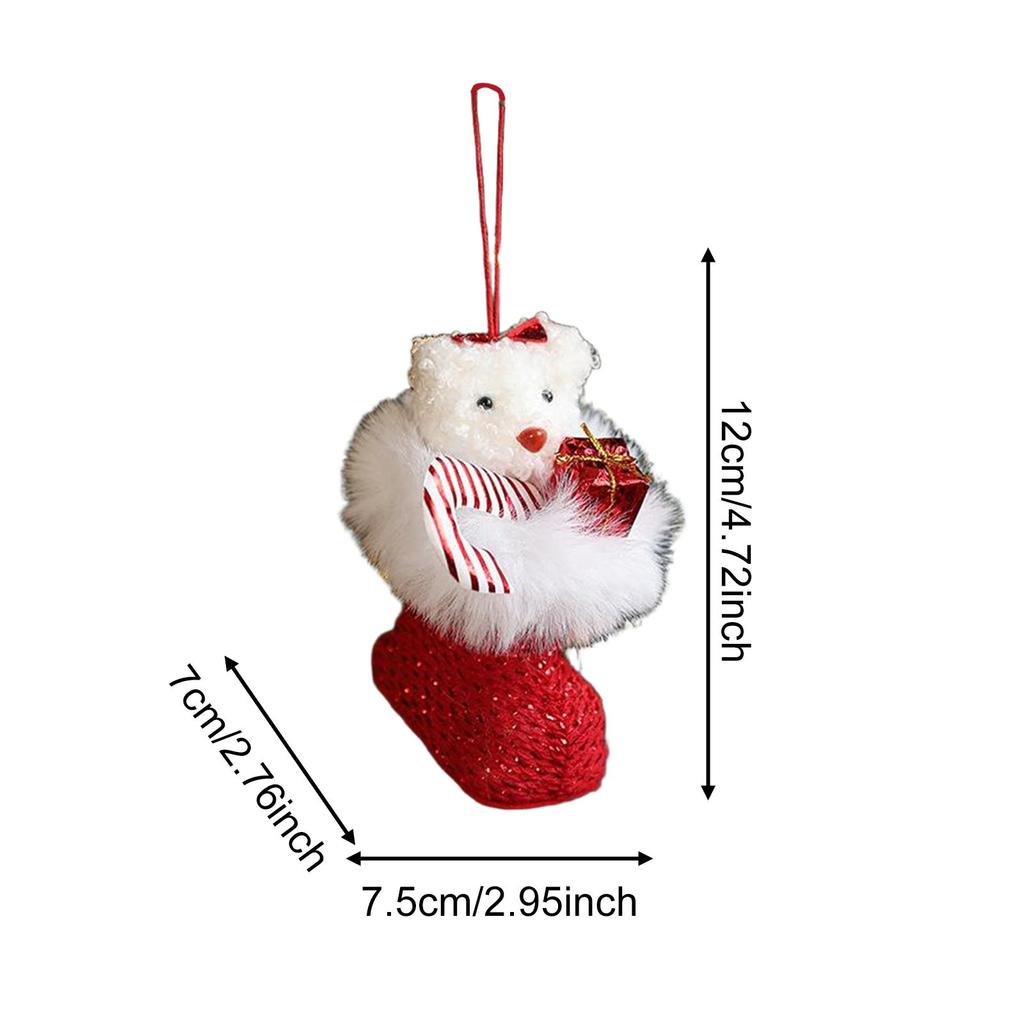 Christmas Tree Bear Hanging Decoration Xmas Decoration Festival Photo Props New Year Indoor Winter Farmhouse Plush Pendant