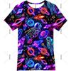 Neon Hip Hop Kat T-shirt Voor Mannen Carnavalsfeest Ronde Hals Korte Mouw T-shirts Hip Hop Straat 2025 Zomer Trend Sterren Ruimte Tee