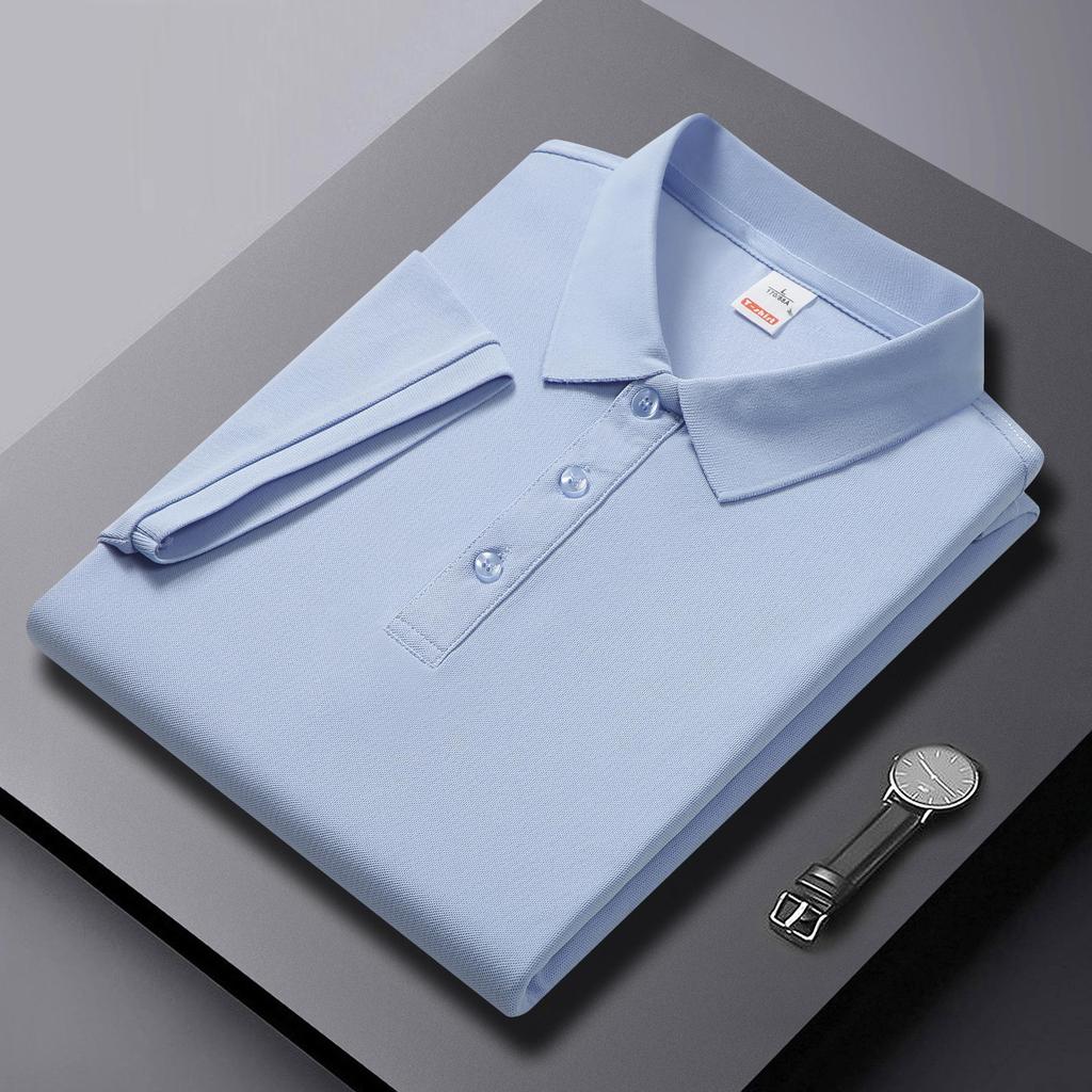 Solid Color High-End Polo Shirt Short-Sleeved T-shirt Printing Men and Women Lapel Clothes