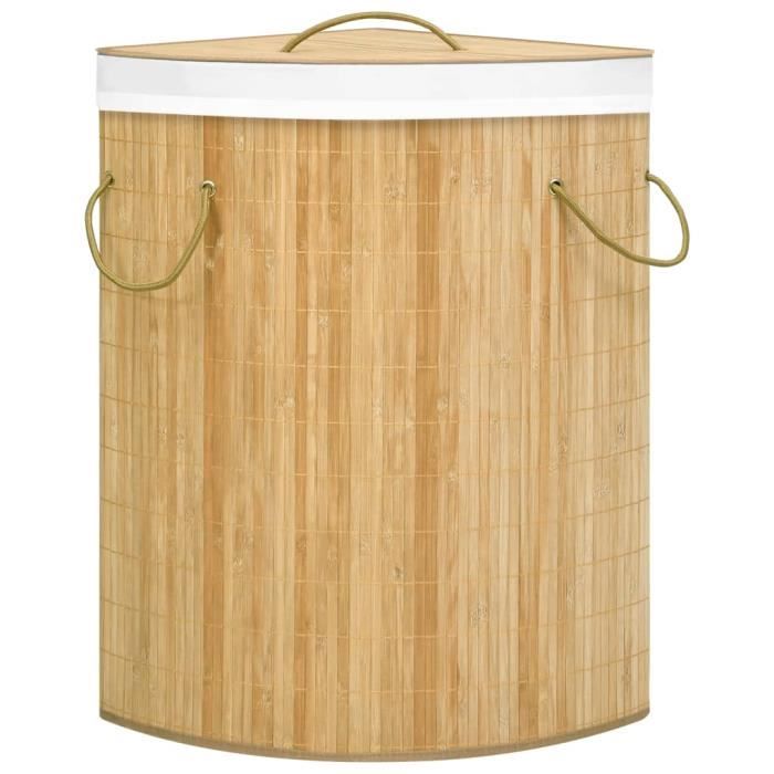 VidaXL Panier à linge d'angle Bambou 60 L