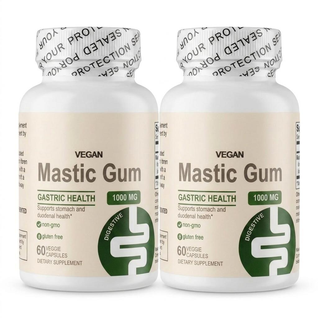 Mastix-Kaugummi 1000 mg – Unterstützung der Magen- und Zwölffingerdarmgesundheit, 60 vegetarische Kapseln