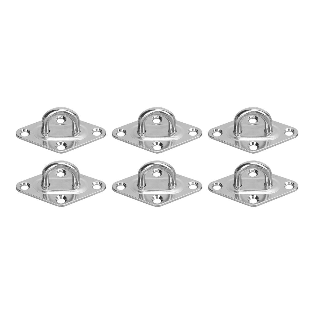 6 STÜCKE Diamant Ösenplatte Wandmontage Haken Marine Deckbeschläge Edelstahl für Sonnensegel