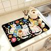 1Pcs Rubber Drying Mat With Cute Cat For Coffee Shop Restaurant Kitchen Carpet Tableware Durable Diatom Mud Table Mat Pet Mat