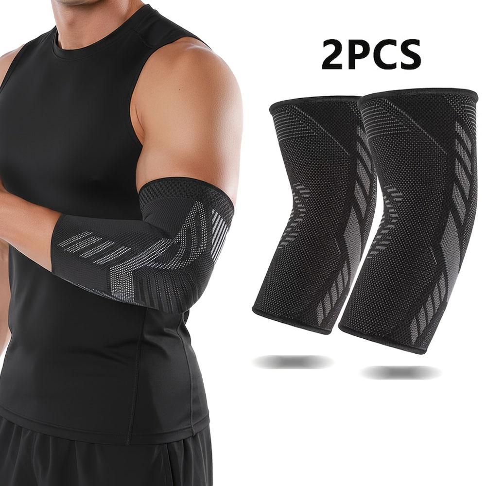 2pcs Breathable & Stretchy Elbow Support Sleeve - Moisture-Wicking Compression for SportsGym,Professional Elastic Elbow Brace L