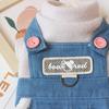Dog Denim Jumpsuit Set Thick Fleece-Lined Warm Outfit Small Breeds Like Bichon Teddy