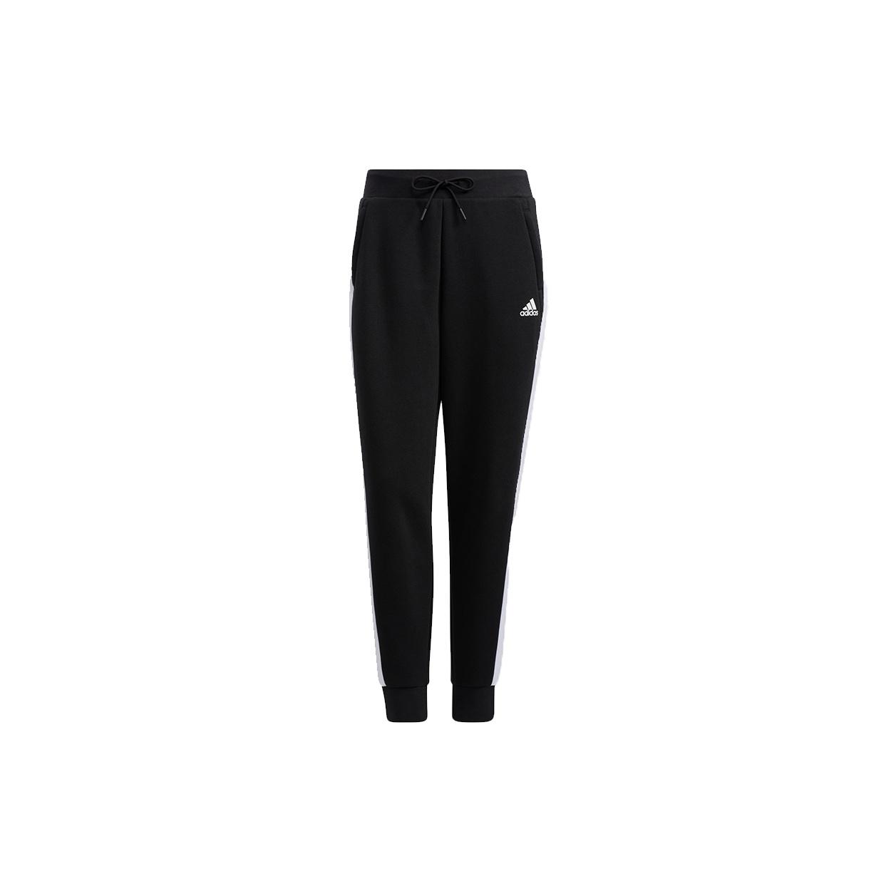 (WMNS) adidas Fleece Contrast Stripe Side Pants Asia Sizing Black Women s H09693 L