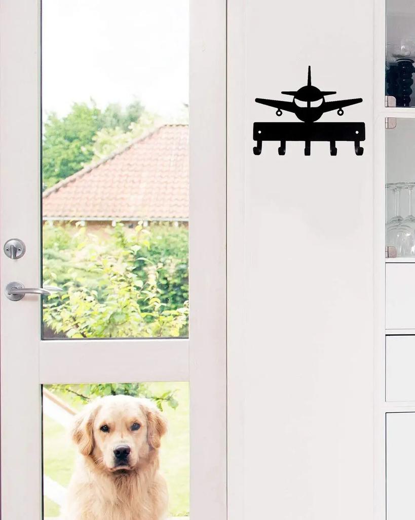 1pc "Airplane #1 Key Rack Hanger - 6 Inch Wide Metal Wall Art for Aviation Enthusiasts