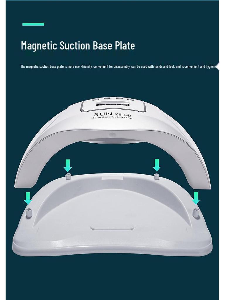 SUNX5MAX 180W Nail Lamp: LED Phototherapy Dryer for Quick Gel Polish Curing
