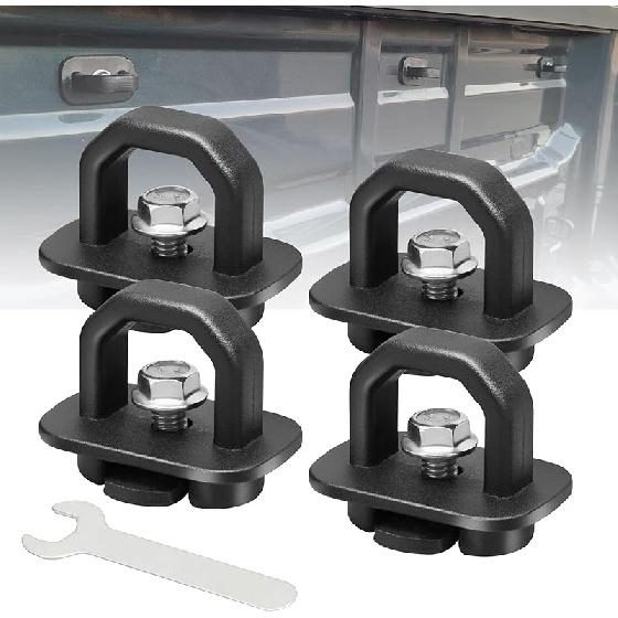 RED WOLF Tie Down Anchors Truck Bed Side Wall Anchor for 2007-2023 GM GMC Canyon Chevy Silverado, 2015-2023 Colorado Sierra for #DZ97903 Aluminium 4 Pack