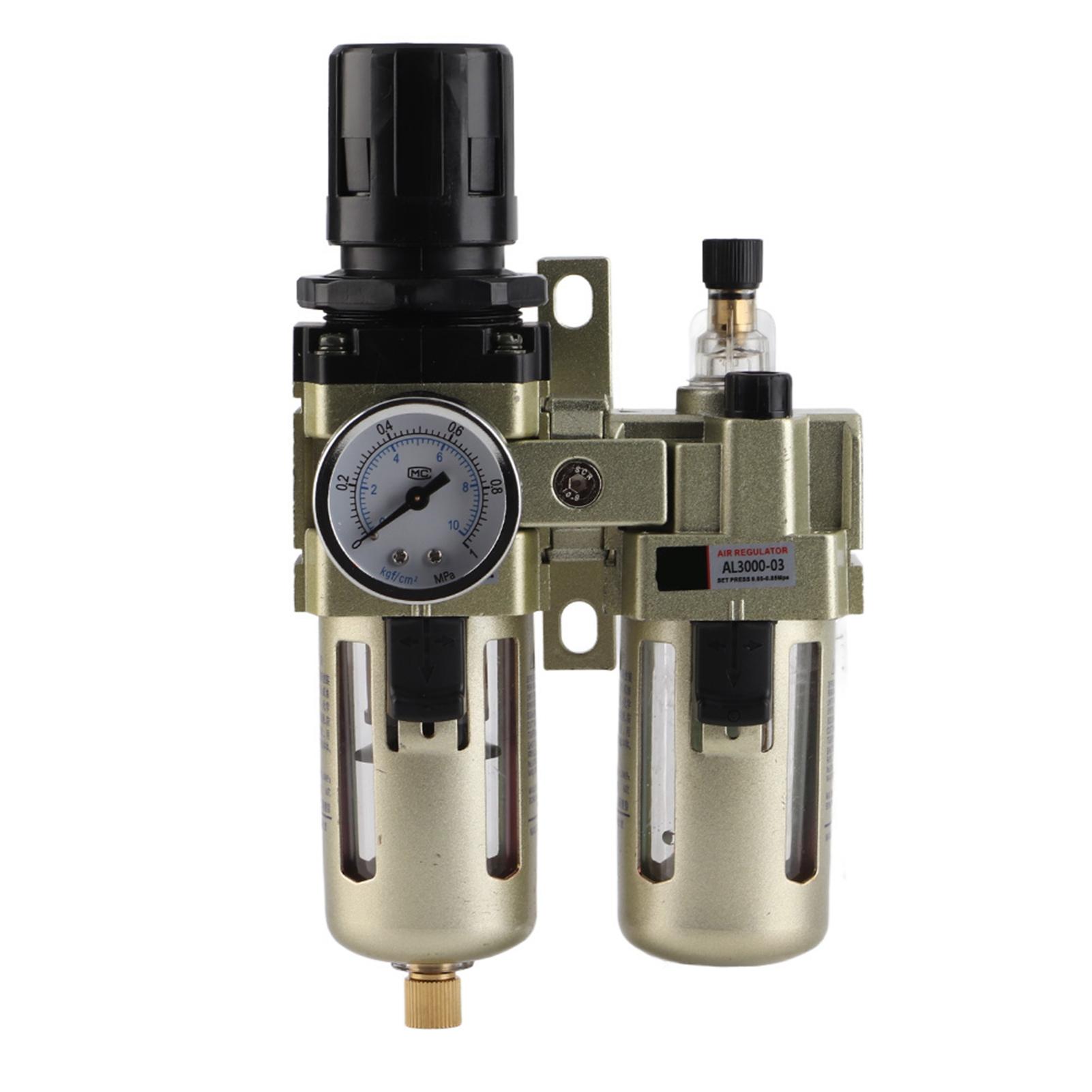

1 шт. AC3010-03 Регулятор тиску стисненого повітря з алюмінієвого сплаву, вологоуловлювач, водяний фільтр 3/8 з манометром 3/8