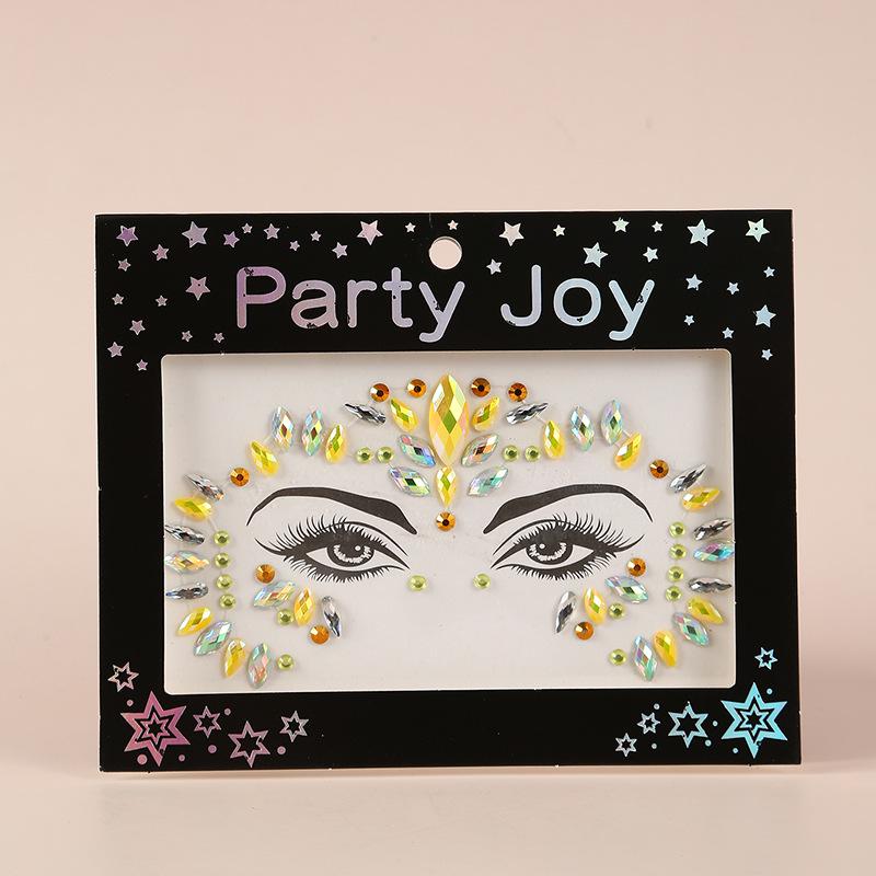 Pegatinas de Pedrería PARTYJOY: Gemas para Maquillaje de Rostro y Ojos para Festivales de Música