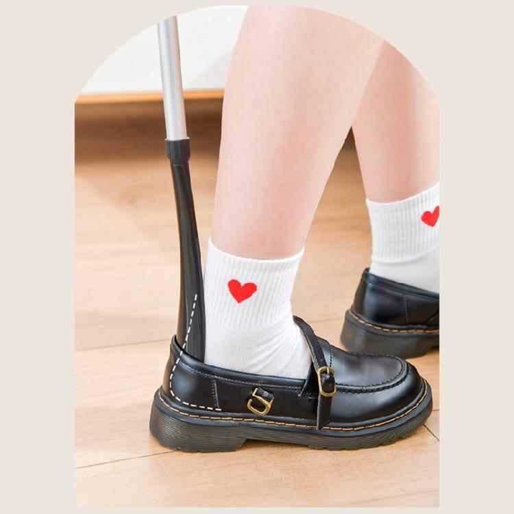 Home Entryway Telescopic Shoe Horn Long Handle Shoe Aid with Soft Grip, Heel-Guide Spoon for Daily Wear and Changes