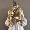Autumn and Winter Retro Style New Full Print Peony Jacquard Scarf Women's Versatile Warm Scarf Multi-functional Shawl
