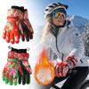 Warm Winter Skiing Gloves Chinese Floral Snowboard Gloves Fashion Cycling Gloves  for Men Women
