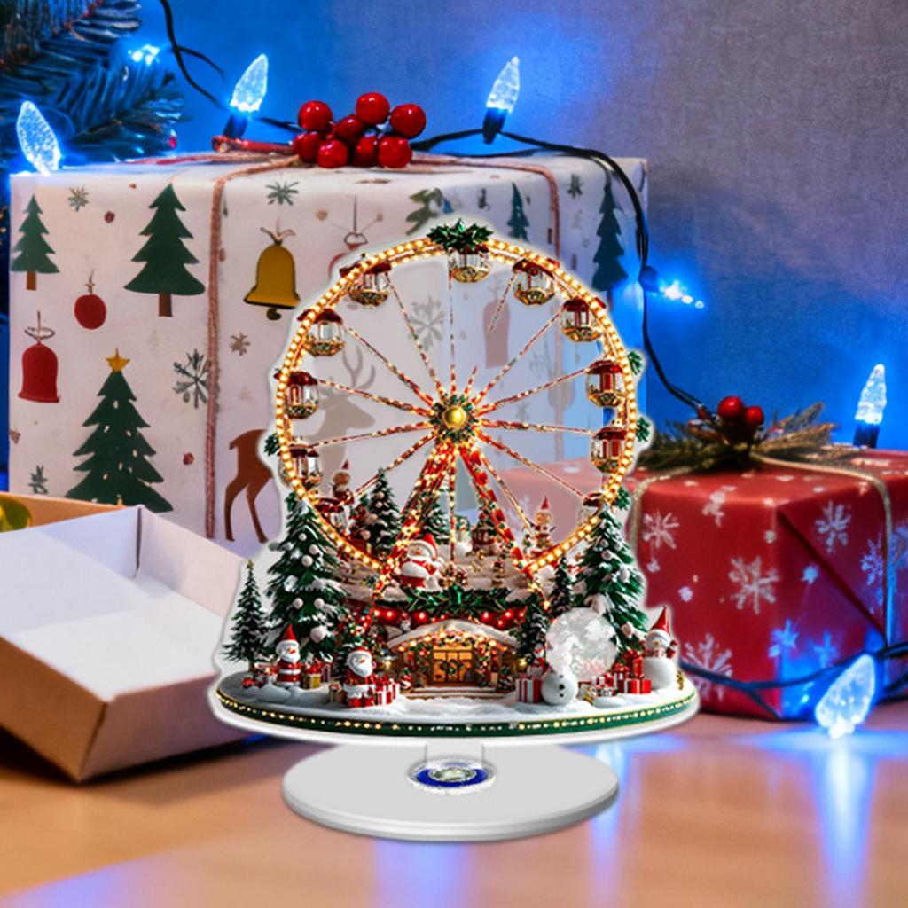 2D flat acrylic Christmas Ferris wheel decoration ornament base rotatable ornament handicraft ornament gift