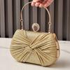 Bow Party Clutch Bag, Pleated Evening Dress Handbag for Women, Wedding Bride Prom Wedding Banquet Reception Evening Purse