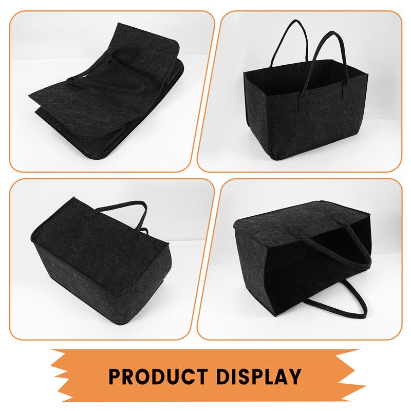 ABBY-Felt Storage Bag Large Capacity Casual Shopping Bag,Fruit And Vegetable Basket Toy Storage Basket Clothing Storage Basket