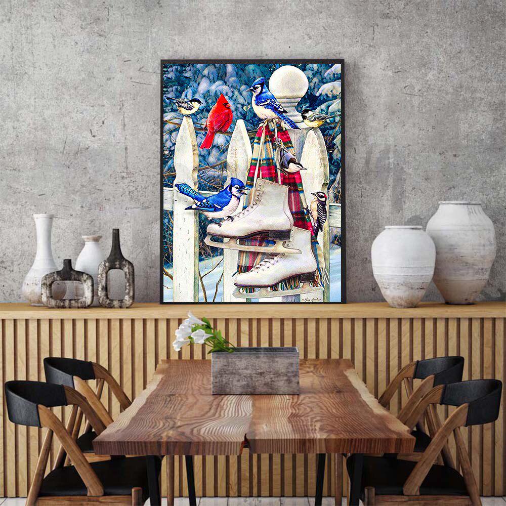 Pictură cu diamant 5d Pasăre Broderie cu diamant Set complet Mozaic Diamant rotund Imagini cu strasuri