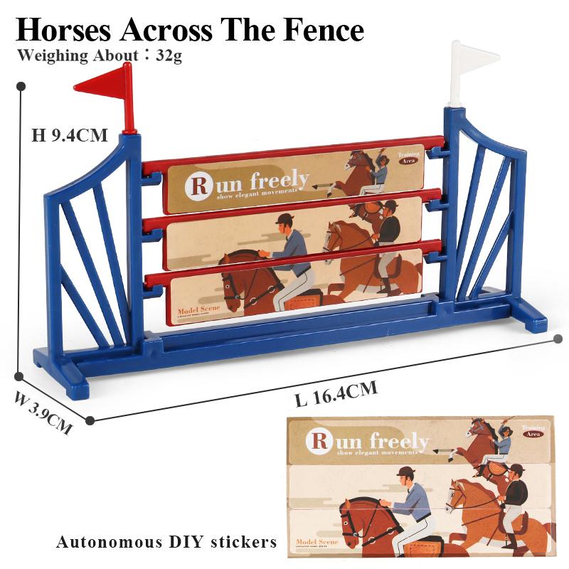 Oenux Home Decoration Equestrian Fencing Palm Trees Simulation Farm Cow Horse Animal Model Action Figures Miniature Cute Kid Toy