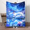 1PC Koi Circling Swirl Golden Lotus Print Blanket Flannel Material Soft Warm for All Seasons Home Outdoor Camping Picnics RV