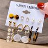 Women's Tassel and Pearl Crystal Stud Earring Set