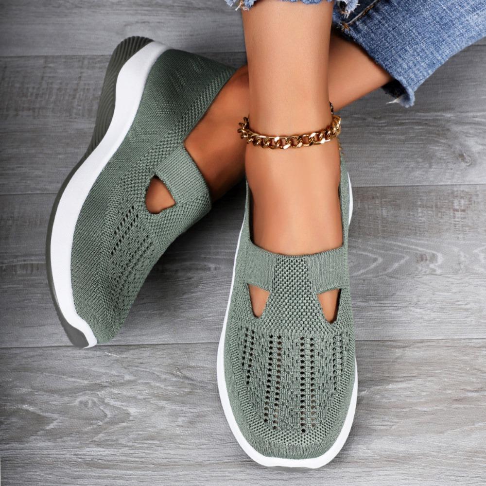 Women's Oversized Casual Shoes, Fly Woven Breathable Shoes, Women's Lightweight and Comfortable Mesh Shoes, Soft Soled Shallow Single Shoes