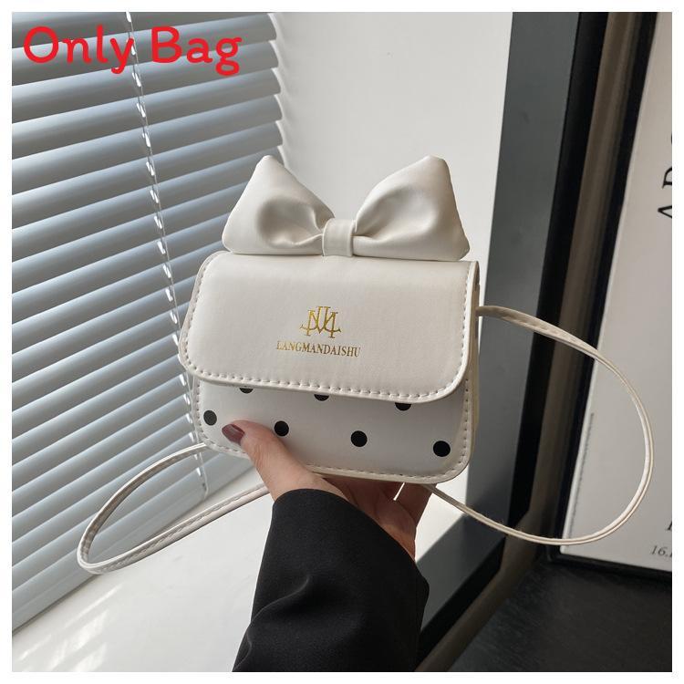 Girl Butterfly Knot Pu Mini Shoulder Bag With Cell Phone Pocket For Daily Use