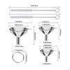 3 Piece Kitchen Funnel Set with Handles, Filling Bottles, Funnels for Transferring Ingredients,