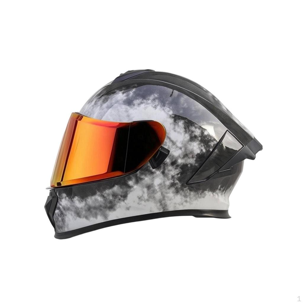 DOT Approved FullCoverage Headgear | CarbonFiberStyle with Visor, for Road Riding M Carbon Fiber