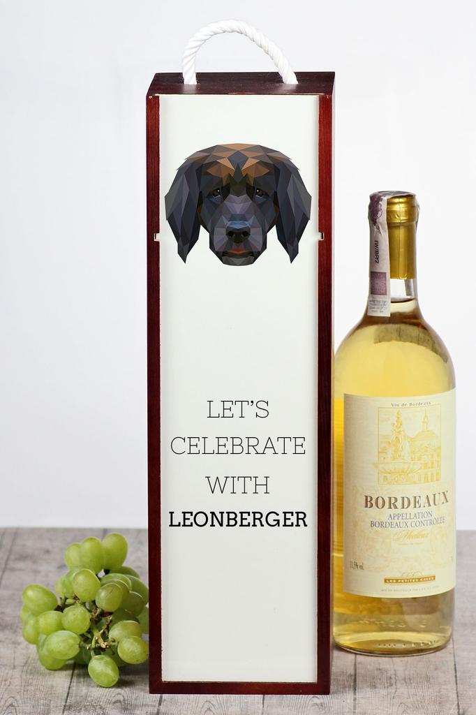 Leonberger - Geometric Box With Photo And Inscription For Wine Brand Art-Dog