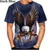 Camisetas divertidas estampadas en 3D para hombre, camisetas de manga corta con estampado de águila a la moda, camisetas informales de verano para hombre con pájaros de talla grande S-6XL
