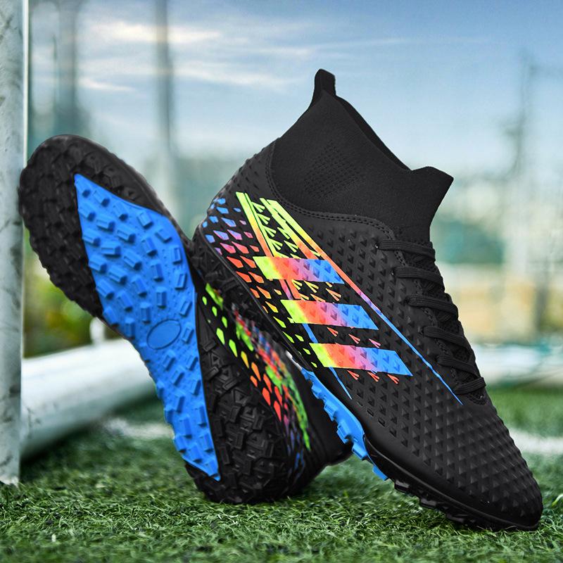 New Large-size Football Shoes Men's High-top Young Students Game Training Artificial Turf Long Broken Nails Football Shoes