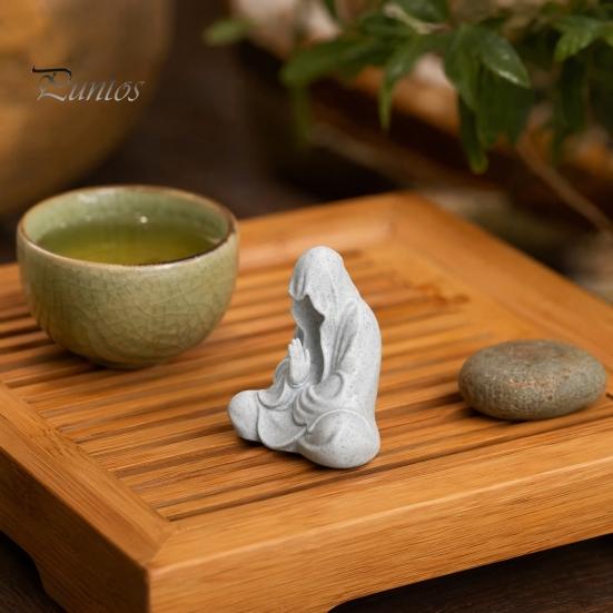 Faceless Buddha Ornament 3D Printed Figurine, Statue for Meditation & Desktop Spiritual Room, Sitting Sculpture Desk Shelf Decoration Home Office