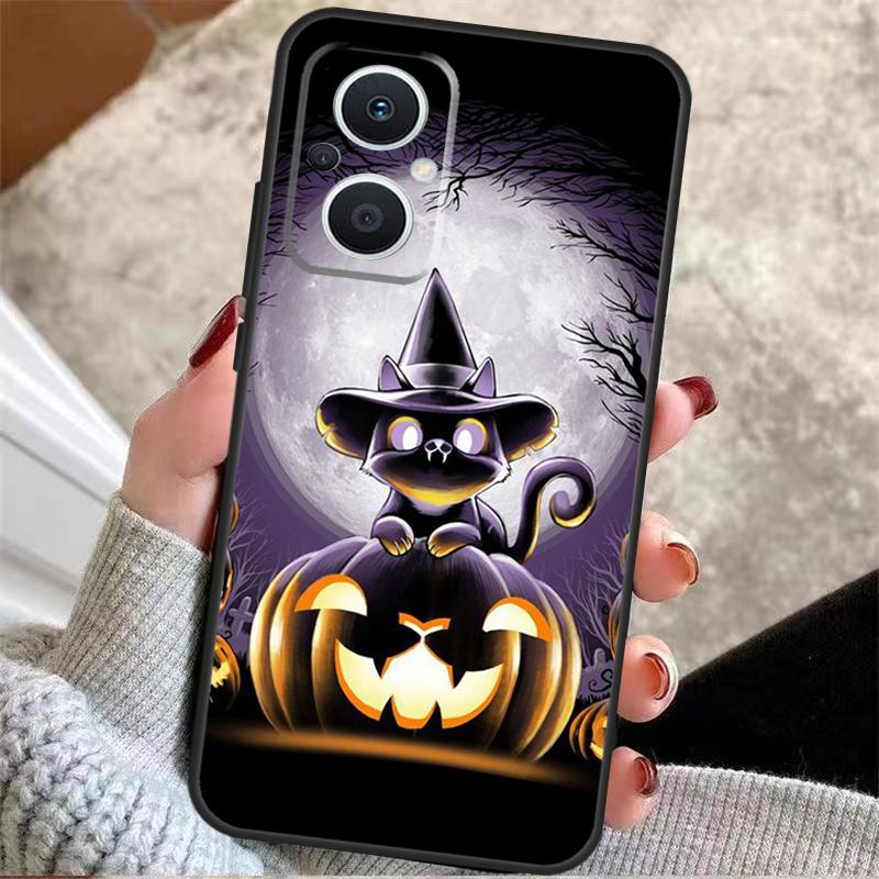 Witch Black Cat For OPPO Reno 8T 7 8 Lite 14F 13F 11F 12F 10 11 12 13 14 Pro OPPO Find X9 X5 X6 X8 Pro Case