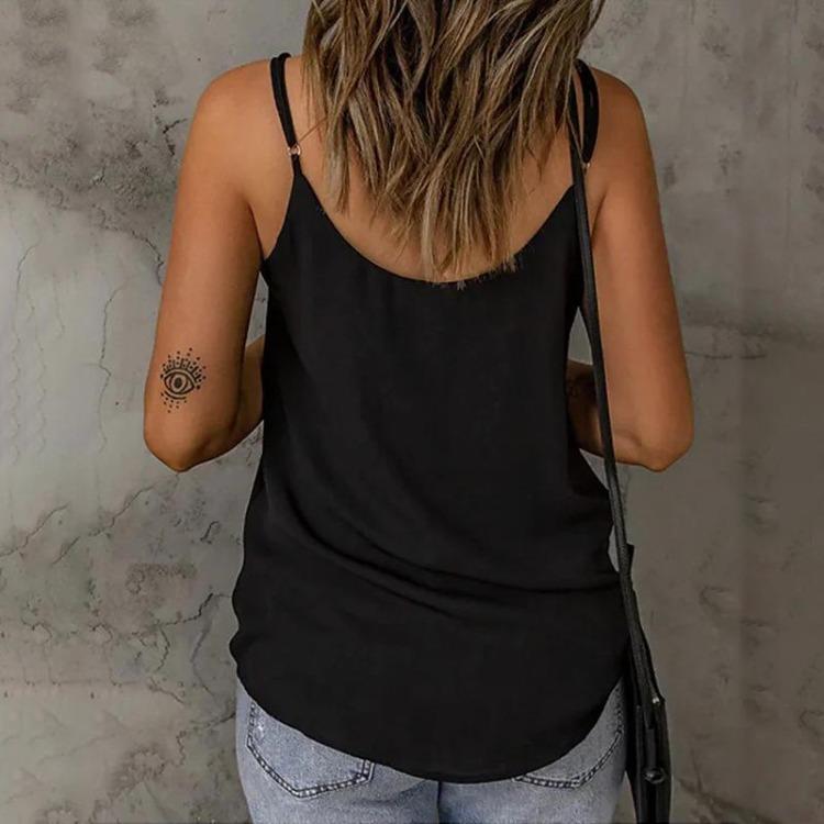 Sexy V Neck Summer Camisole for Women 2024 European American Fashion Top