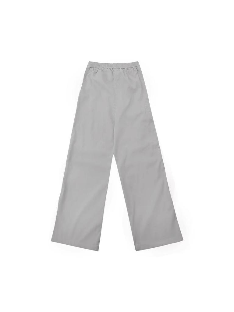 2024 Women's Gray Quick-Drying High-Waist Wide-Leg Cargo Pants