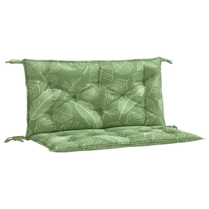 VidaXL Coussins de banc de jardin lot de 2 motif de feuilles 361675