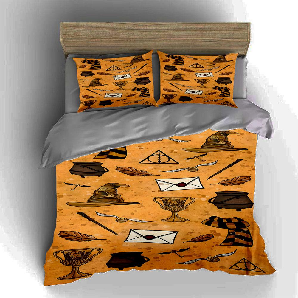 Magical themed icons Bedding Duvet cover sets Duvet covers Pillowcases gifts (1 * Duvet Cover 2 * Pillowcases, without duvet insert)