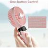 Handheld Fan, USB Rechargeable Portable Mini Fan, 5 Speed Small Pocket Fan with Base, 3000mAh Battery Foldable Office Desk Fan, Outdoor Pink