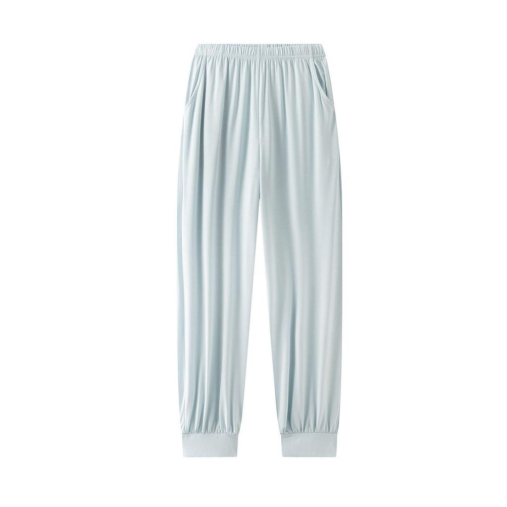 Ice Cloud Cool Feel Color-Blocked Round Neck Short Sleeve Pocket Pajamas with Cups