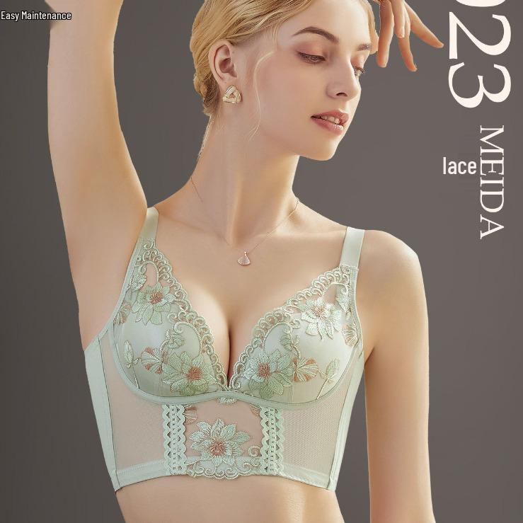 Cinema-Quality Lace Embroidery Underwire-Free Women's Shaping Bra