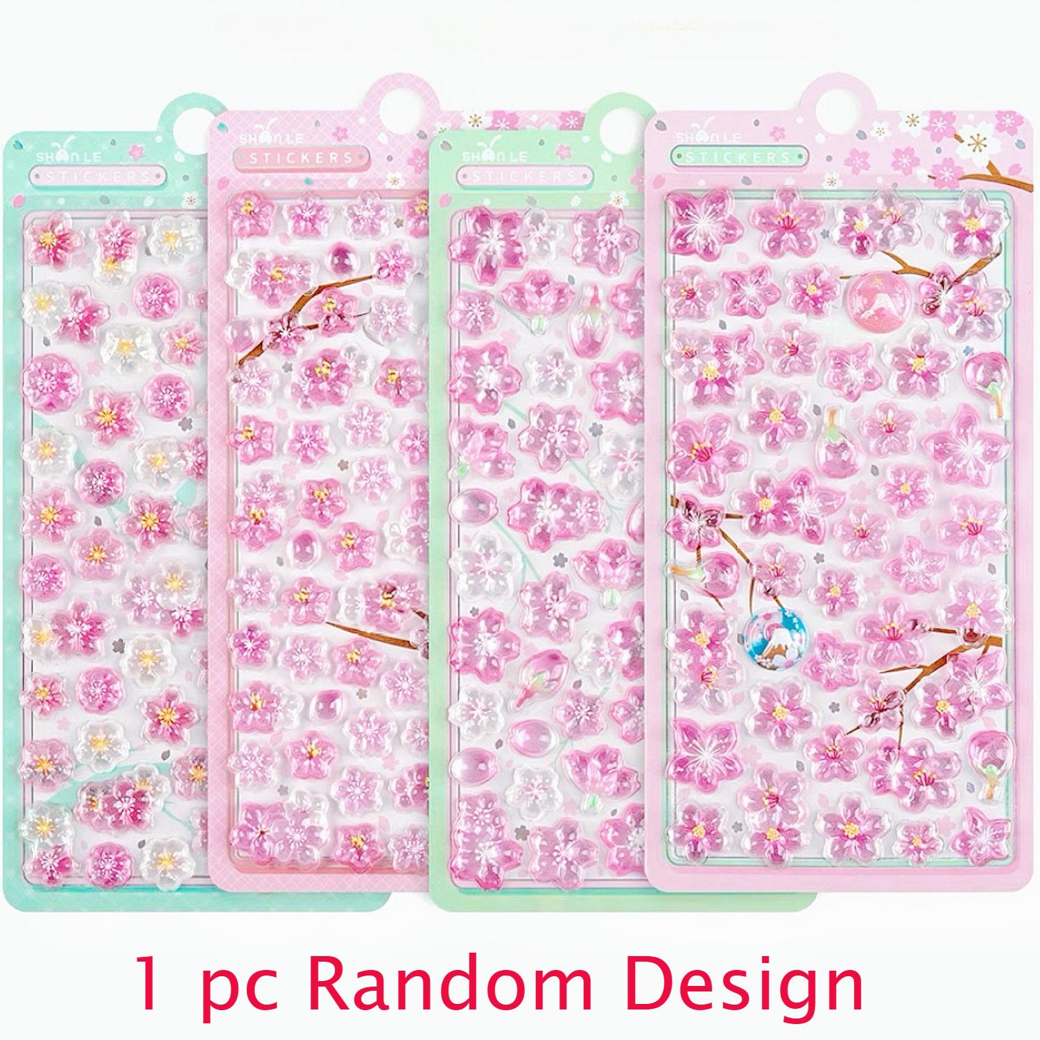 

Romantic Sakura Petal Cherry Blossom 3D Relief Stickers Scrapbooking Diy Journaling Stationery Diary Decor School Cute Stickers