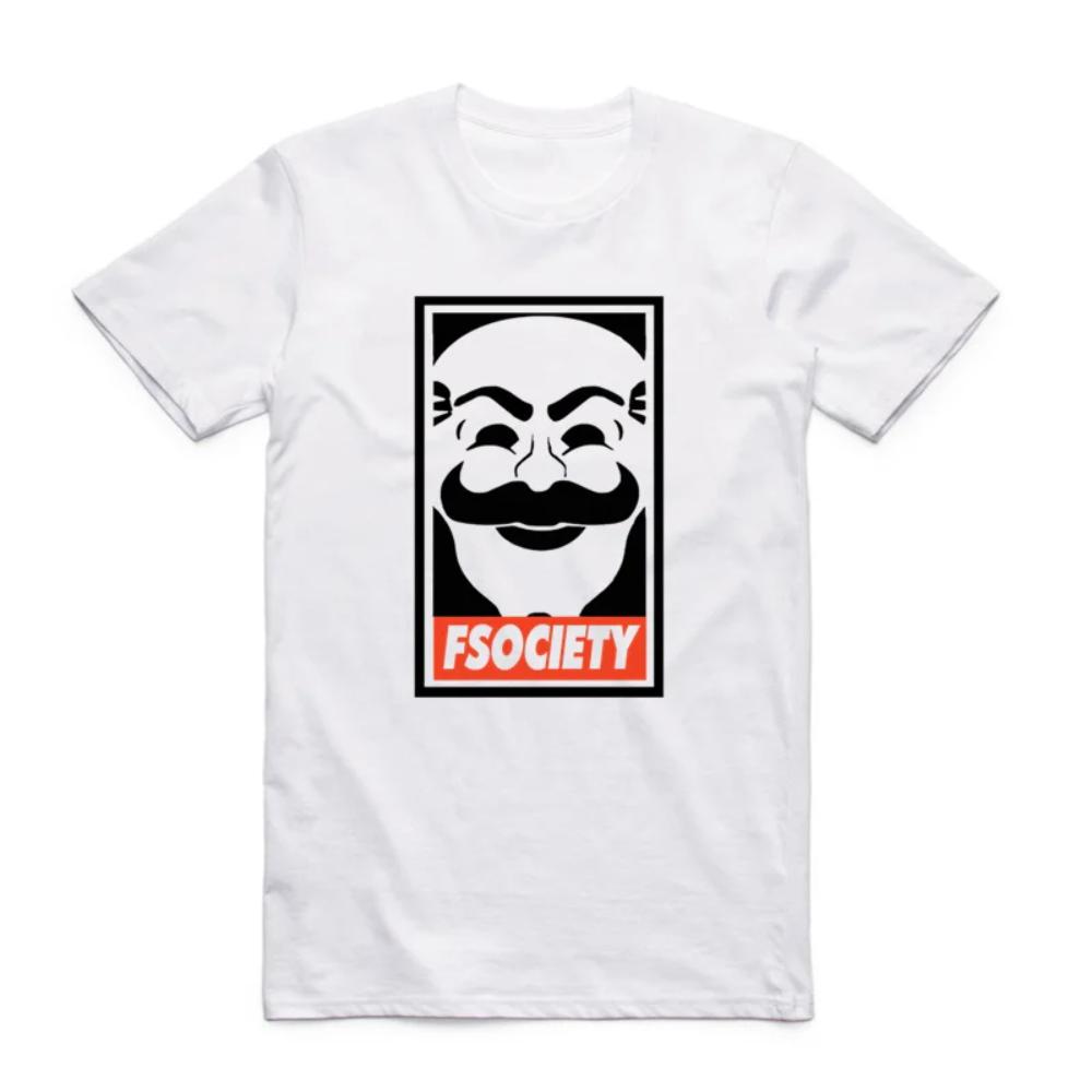 Asian Size Men Women Printing TV Show Robot T-shirt Summer Casual O-Neck Short Sleeves Mr Robot Fsociety Mask T-shirt HCP4091