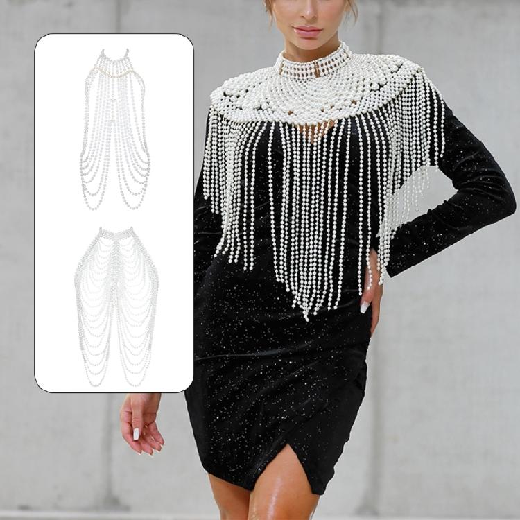 Shoulder Wrap Artificial Pearls Shoulder Chain for Evening Party Night Gown Shawl Body Chain Evening Shoulder Wrap