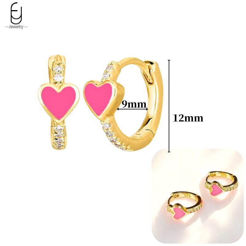 925 Silver Needle Cute Starfish/Shrimp Pendant Earrings Red Chili/ Star Enamel Gold Earrings For Women Fashion Jewelry