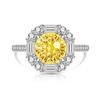 Copper Light Luxury Elegant Dahlia Cut High Carbon Diamond Sugar Cube Ring Women'S Jewelry