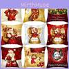 Festive Christmas Cushion Cover Featuring Adorable Santa Snowman Designs For Holiday Cheer