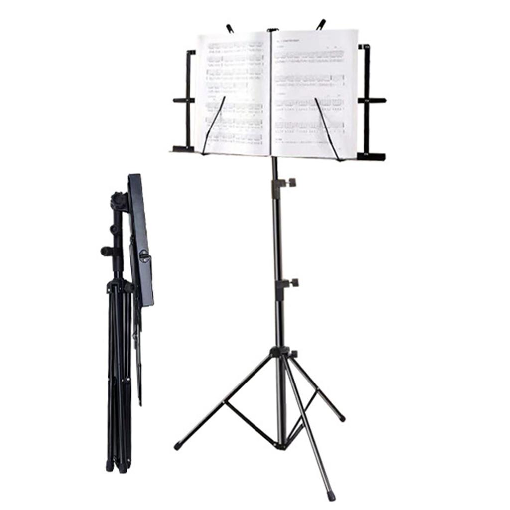 Black Music Stand Height Music Stand Folding Portable Guitar Sheet Shelf